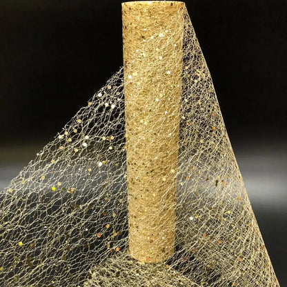 Trendbay Champagne Gold Sequin Tulle Table Runner 30cm × 5Yards