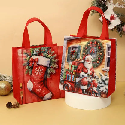 4pcs Christmas Non-Woven Santa Claus Gift Bags Set