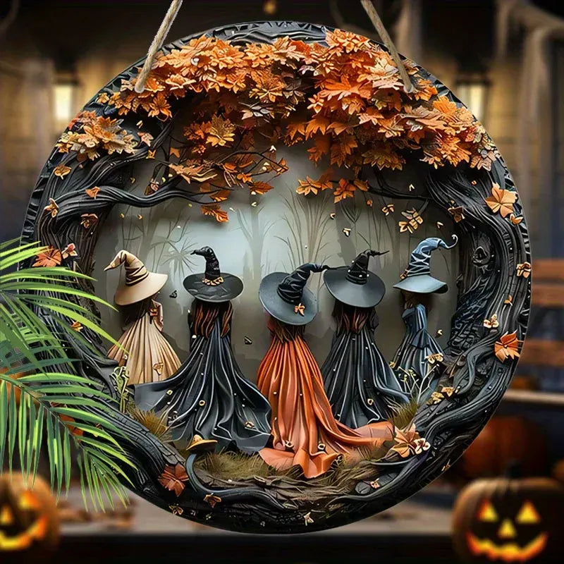 Trendbay Halloween Gothic Witch Wooden Hanging Sign
