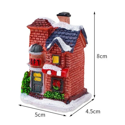 Trendbay LED Christmas House Night Light Mini Resin Holiday Village Decor