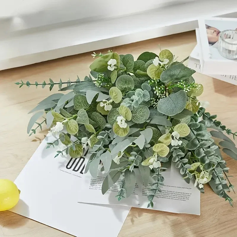 Trendbay 15pcs Mixed Willow & Silver Artificial Eucalyptus Stems & Leaves