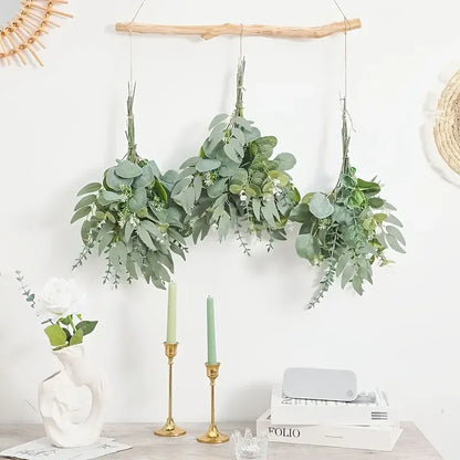 Trendbay 15pcs Mixed Willow & Silver Artificial Eucalyptus Stems & Leaves