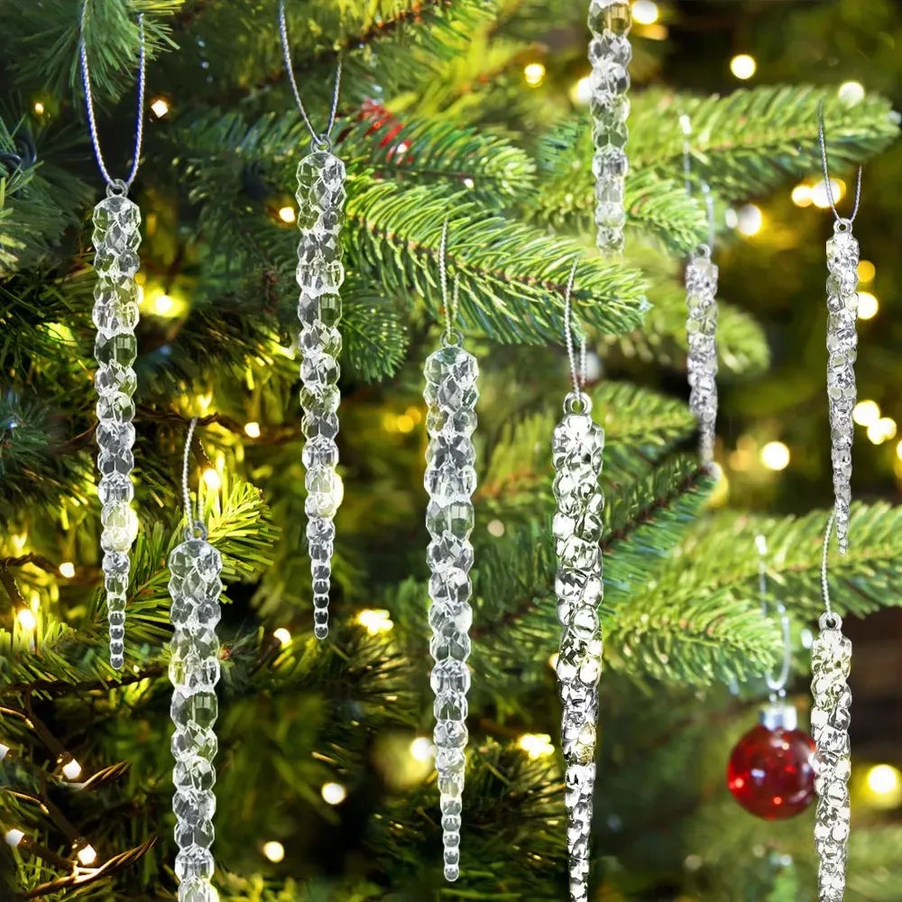 Acrylic Christmas Icicle Ornaments 13cm Hanging Decor