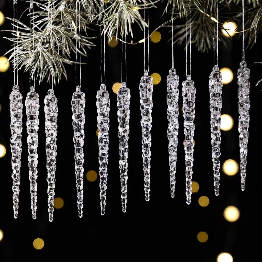 Acrylic Christmas Icicle Ornaments 13cm Hanging Decor