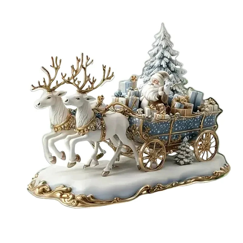 Trendbay Santa Claus & Reindeer Sleigh Desktop Decoration
