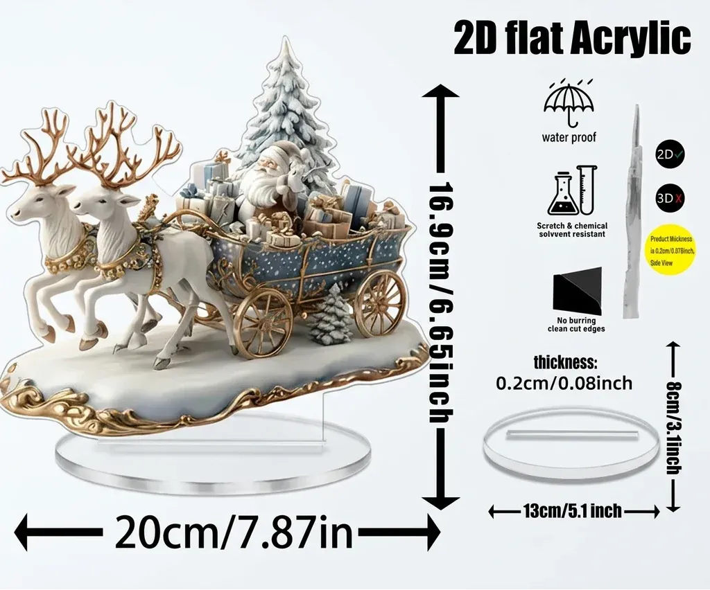 Trendbay Santa Claus & Reindeer Sleigh Desktop Decoration