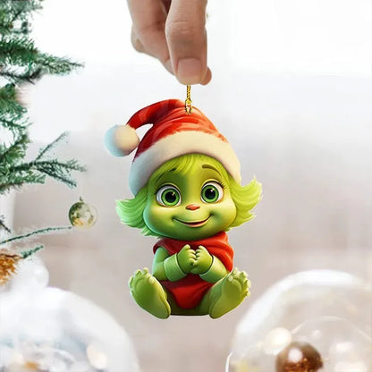 Trendbay 10pcs Whimsical Green Christmas Tree Ornaments