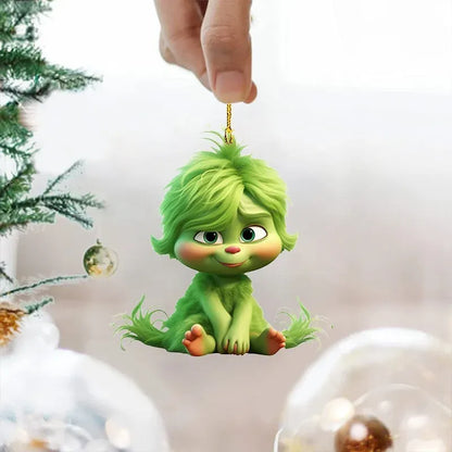 Trendbay 10pcs Whimsical Green Christmas Tree Ornaments