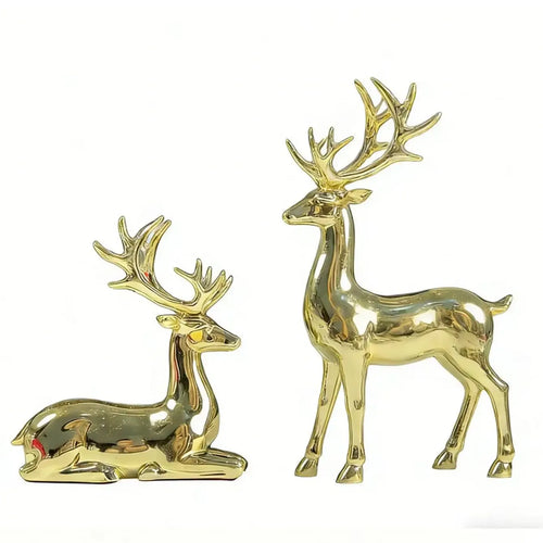 Trendbay Gold Reindeer Christmas Ornament Set of 2
