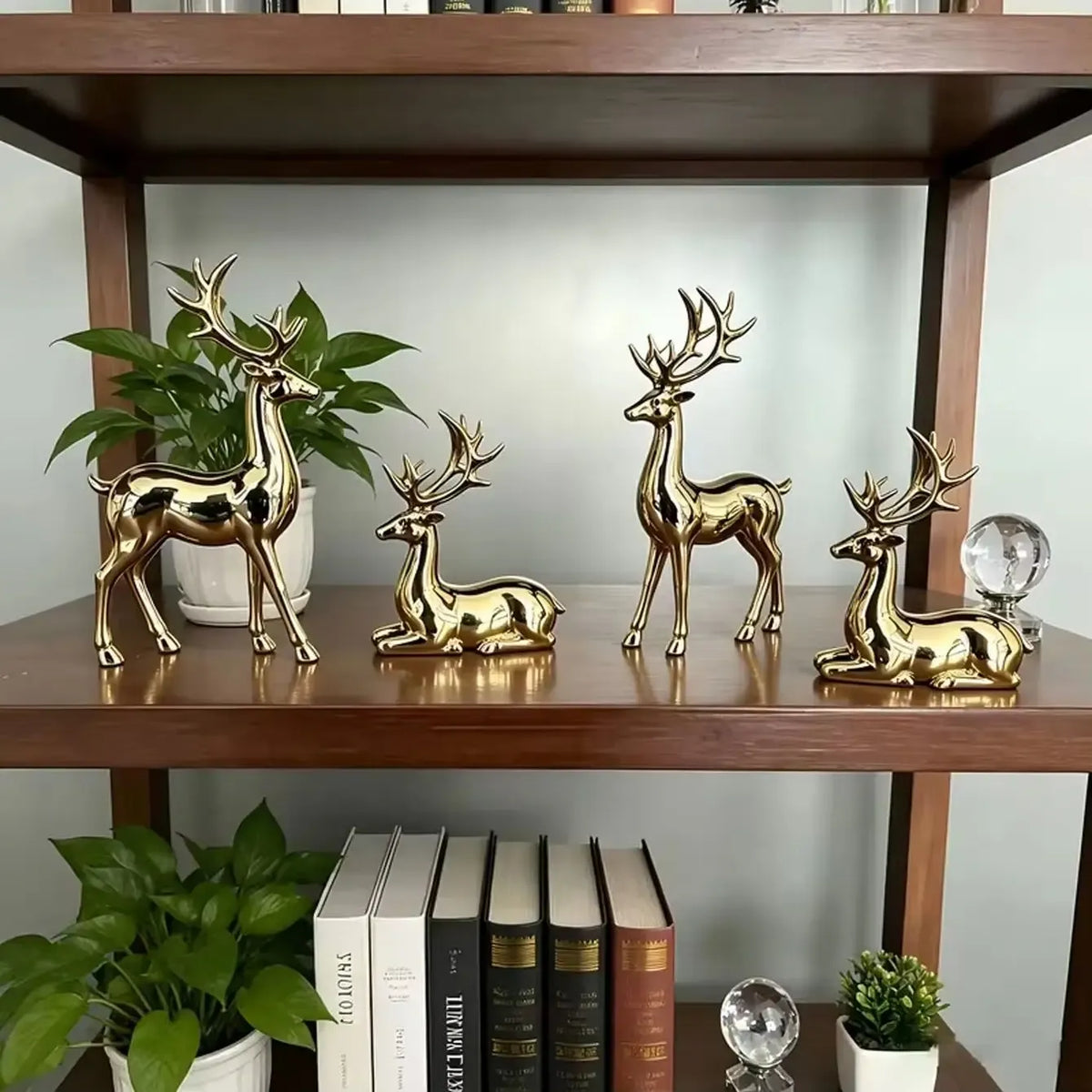 Trendbay Gold Reindeer Christmas Ornament Set of 2