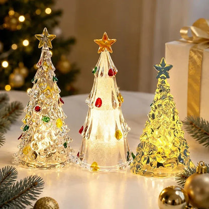 Trendbay Set of 3 Crystal-Style Christmas Tree Night Lights – Mini