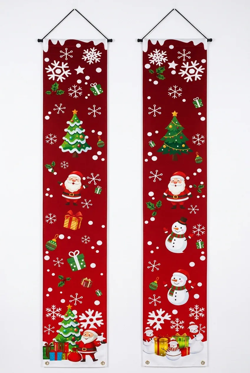 Trendbay \2D Christmas Door Banner Festive Front Porch Sign