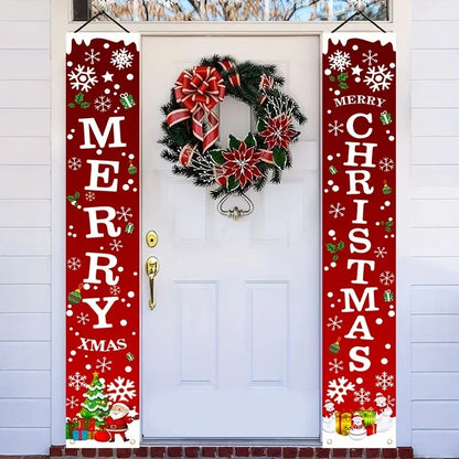 Trendbay \2D Christmas Door Banner Festive Front Porch Sign