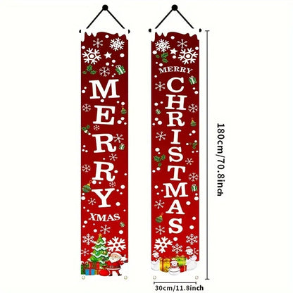 Trendbay \2D Christmas Door Banner Festive Front Porch Sign