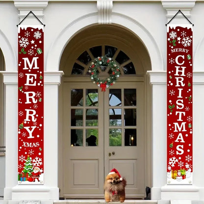 Trendbay \2D Christmas Door Banner Festive Front Porch Sign