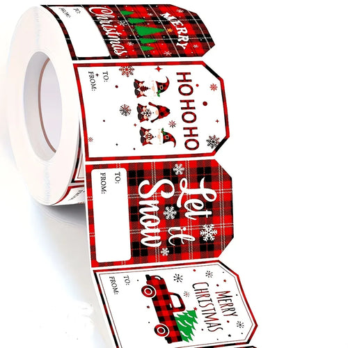 Trendbay Christmas Gift Tags 20pcs Red Plaid Paper Labels