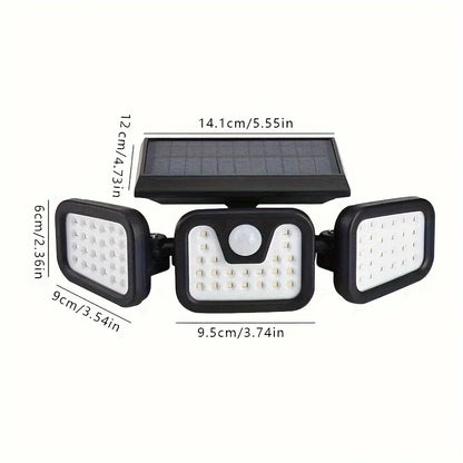 Trendbay 1pc 74-LED Solar Motion Sensor Wall Light 3-Level