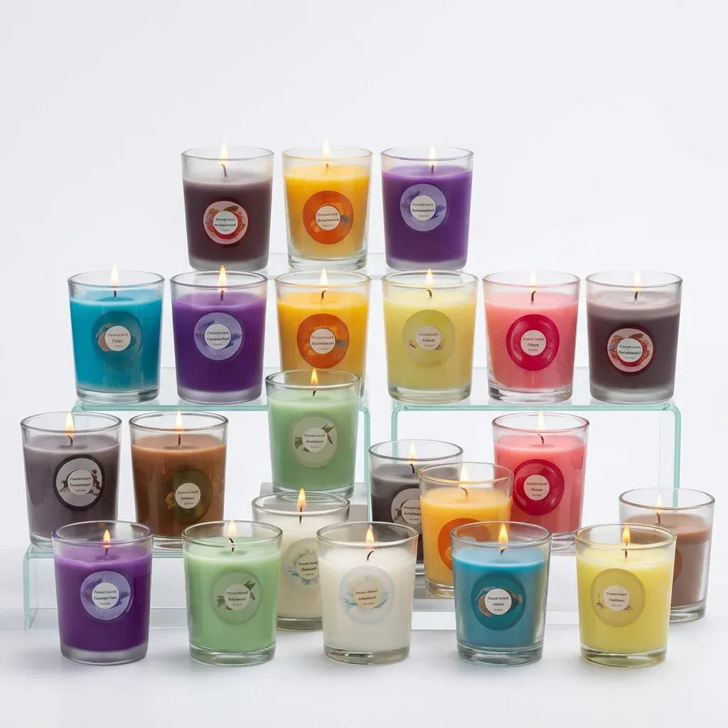 20pcs Scented Glass Candle Set 10 Fragrances