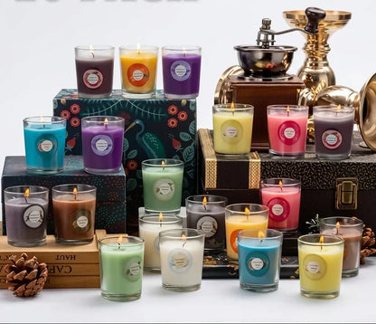 20pcs Scented Glass Candle Set 10 Fragrances