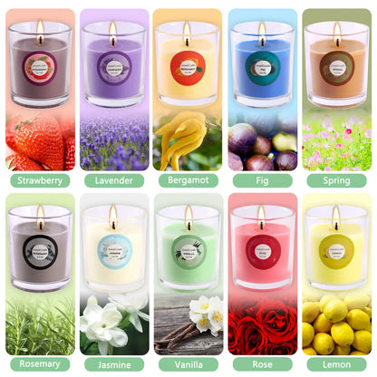 20pcs Scented Glass Candle Set 10 Fragrances