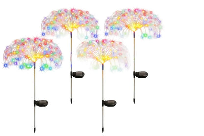 4Pack Solar Firework String Lights 360 Colorful LEDs