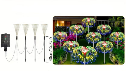 4Pack Solar Firework String Lights 360 Colorful LEDs