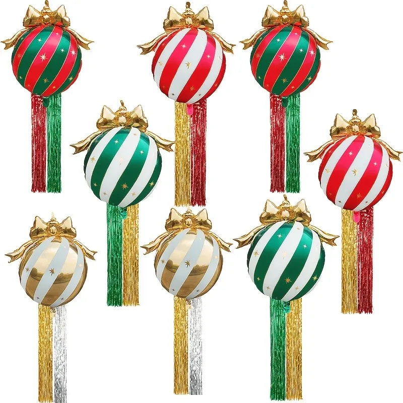 Inflatable Christmas Ornament Set Striped Hanging Decor