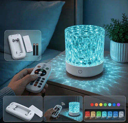 RGB Water Ripple Night Light with Remote Control
