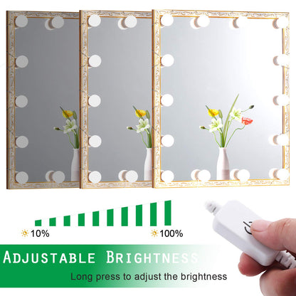Hollywood LED Vanity Mirror Lights Kit, Dimmable Stick on USB Vanity Lights,Makeup Light Strip for for Bedroom, Dressing Room, Wedding, Party illuminating, CRI>90 (4000K Natural White 14 Bulbs 5V USB)