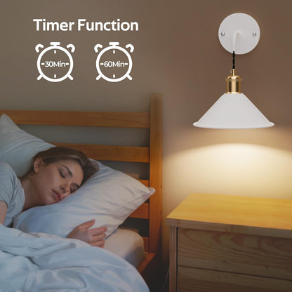 Battery Operated Wall Sconce, Wireless Wall Lights Set of 2, 13 RGB Colors Dimmable Battery Powered Wall Lamp with Remote, Memory Function, Timer for Bedroom, Living Room