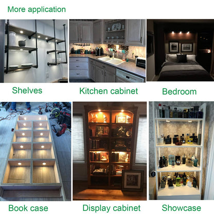Dimmable & Timing Under Counter Lights Kitchen with Wireless RF Remote,Ultra-Thin 240V LED Cabinet Lights,12W Shelf Lights，6 Lights,Daylight White
