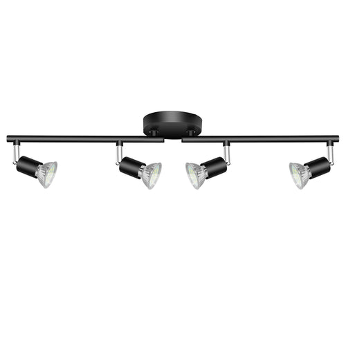 Kitchen Lights,Ceiling Lighting Kits, Swivelling Ceiling Spotlight for Bedroom, Kitchen and Living Room(GU10 LED Bulbs not Included) (4 Way Black)