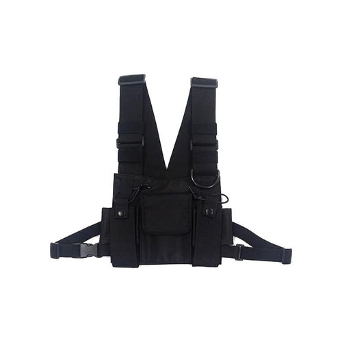 Crossbody Bags Chest Bag Hip Hop Streetwear Men Functional Waist Bags Adjustable Pockets Vest