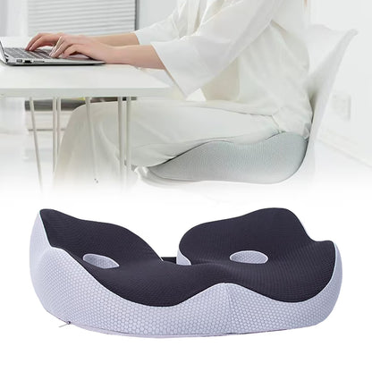 Seat Cushion, Seat Cushion for Sit Bone and Back Pain Relief, Butt, Tailbone, Hip, Hamstring, Posture Support, Memory Foam, Black, 39.1 x 48 x 14 cm