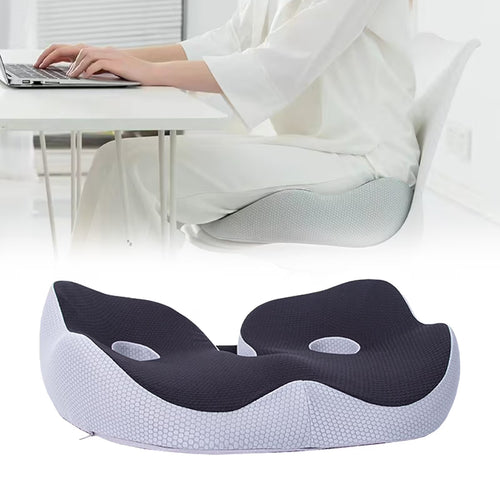 Seat Cushion, Seat Cushion for Sit Bone and Back Pain Relief, Butt, Tailbone, Hip, Hamstring, Posture Support, Memory Foam, Black, 39.1 x 48 x 14 cm