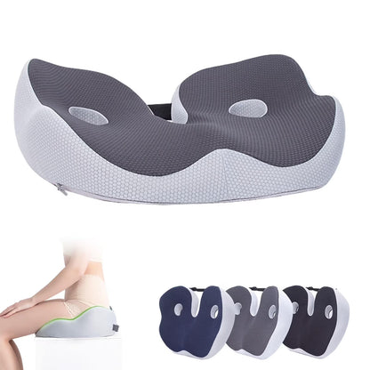 Seat Cushion, Seat Cushion for Sit Bone and Back Pain Relief, Butt, Tailbone, Hip, Hamstring, Posture Support, Memory Foam, Black, 39.1 x 48 x 14 cm