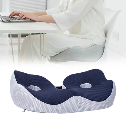 Seat Cushion, Seat Cushion for Sit Bone and Back Pain Relief, Butt, Tailbone, Hip, Hamstring, Posture Support, Memory Foam, Black, 39.1 x 48 x 14 cm