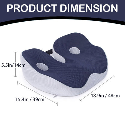 Seat Cushion, Seat Cushion for Sit Bone and Back Pain Relief, Butt, Tailbone, Hip, Hamstring, Posture Support, Memory Foam Comfort Ischial Tuberosity Pillow (Black) 15.4x18.9x5.5 15.4" x 18.9" x 5.5" Black