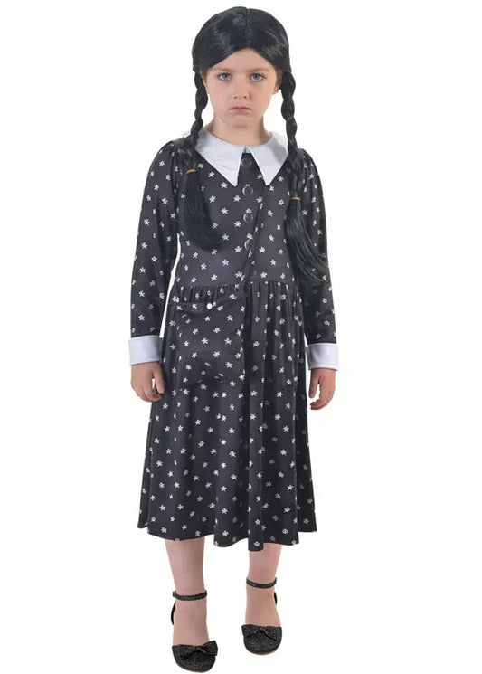 Wednesday Addams Girls Halloween Costume and Bag