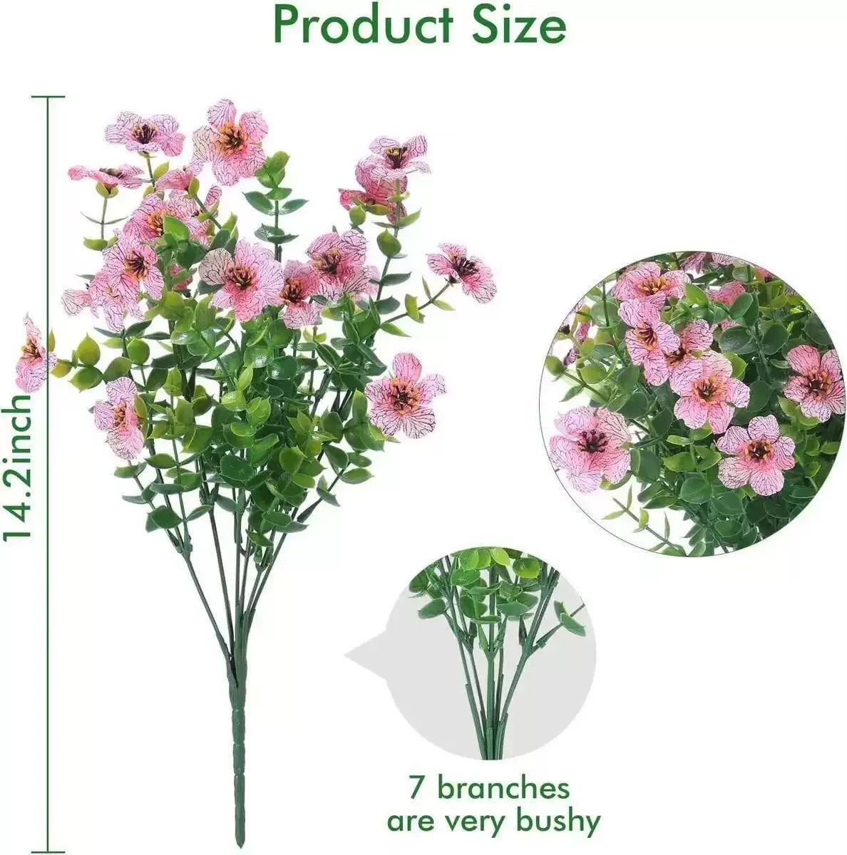 7 Heads 35 Mesh Eucalyptus Violet Colored 21 Bunches