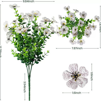 7 Heads 35 Mesh Eucalyptus Violet Yellow 21 Bunches