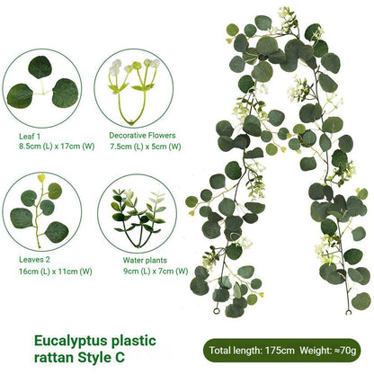 Artificial Eucalyptus Vine blue