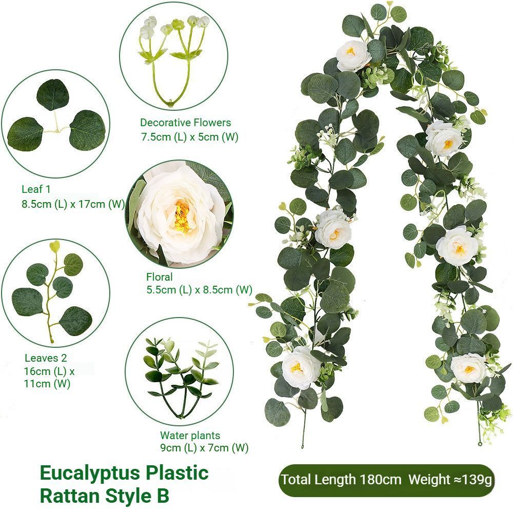 Artificial Eucalyptus Vine Deep pink