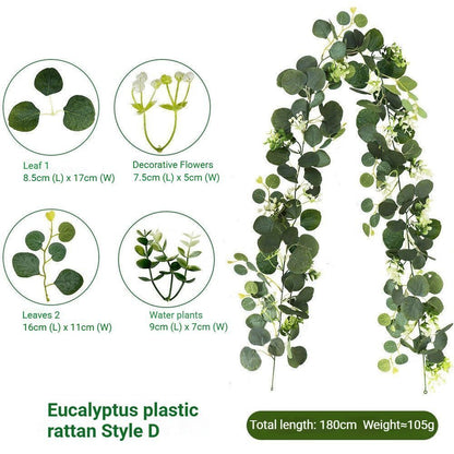 Artificial Eucalyptus Vine pink