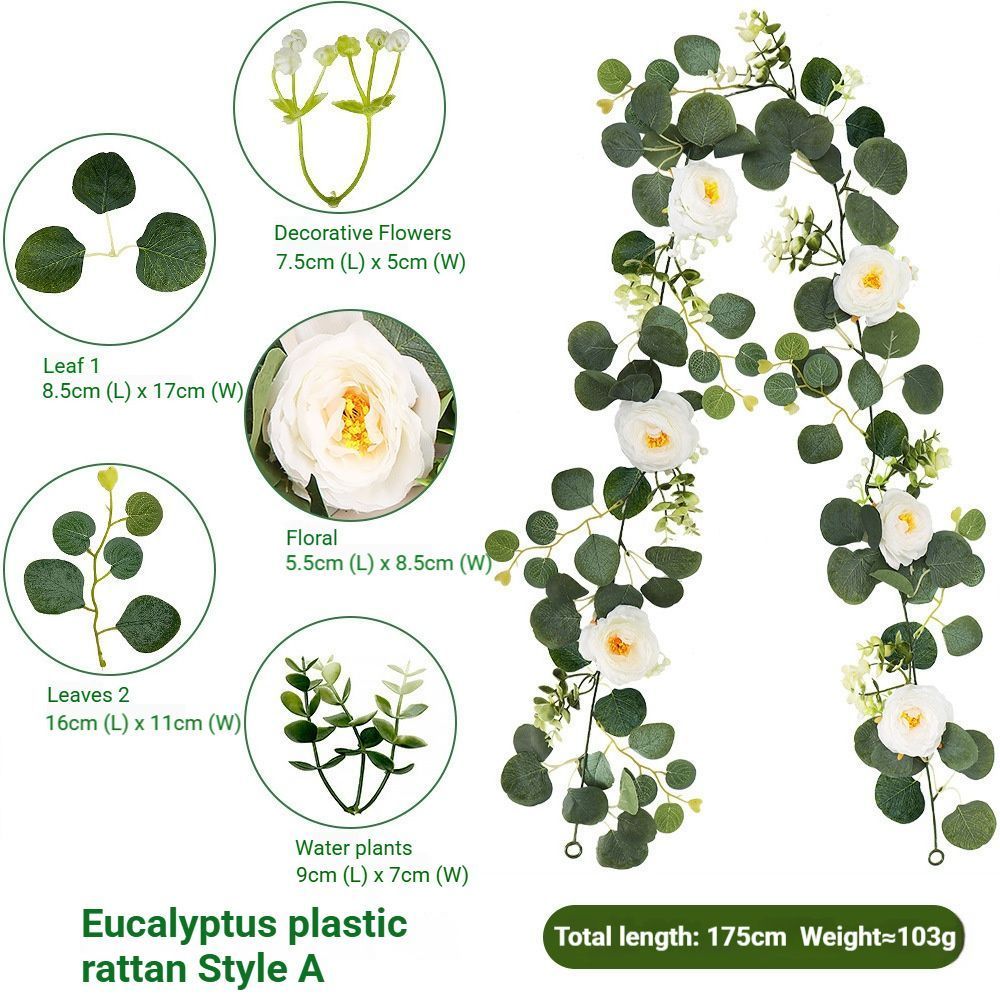 Artificial Eucalyptus Vine white