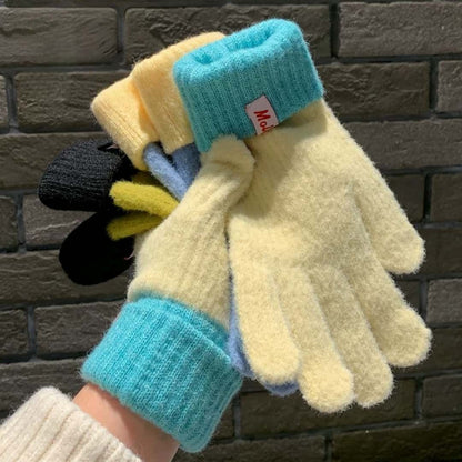 Knit Gloves Cream Yellow