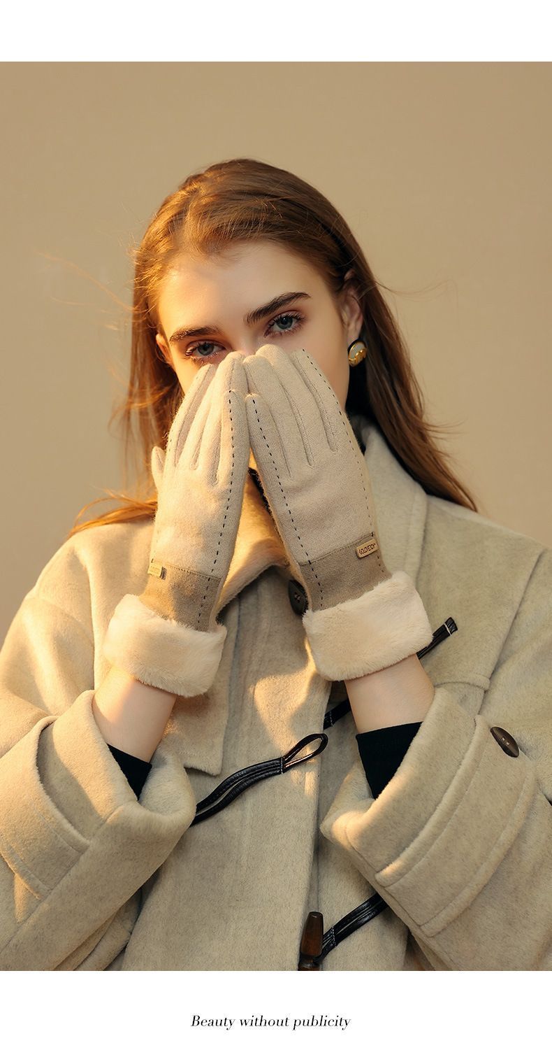 Ladies Winter Warm Cashmere Gloves DY36 Grapefruit Pink