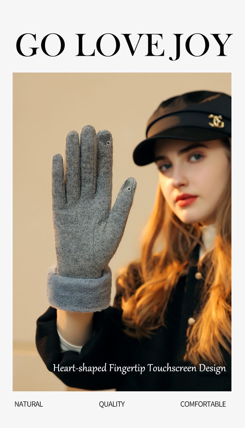 Ladies Winter Warm Cashmere Gloves DY36 Moonlight Gray