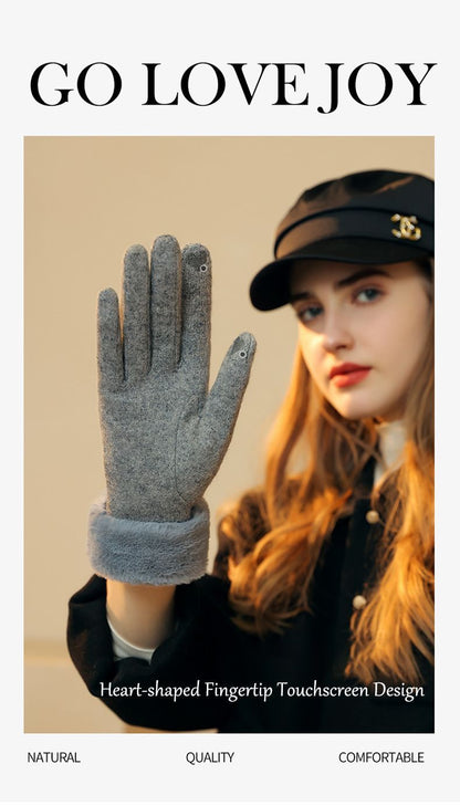 Ladies Winter Warm Cashmere Gloves DY36 Moonlight Gray