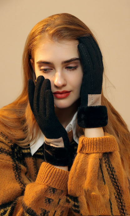Ladies Winter Warm Cashmere Gloves DY43 Moonlight Gray